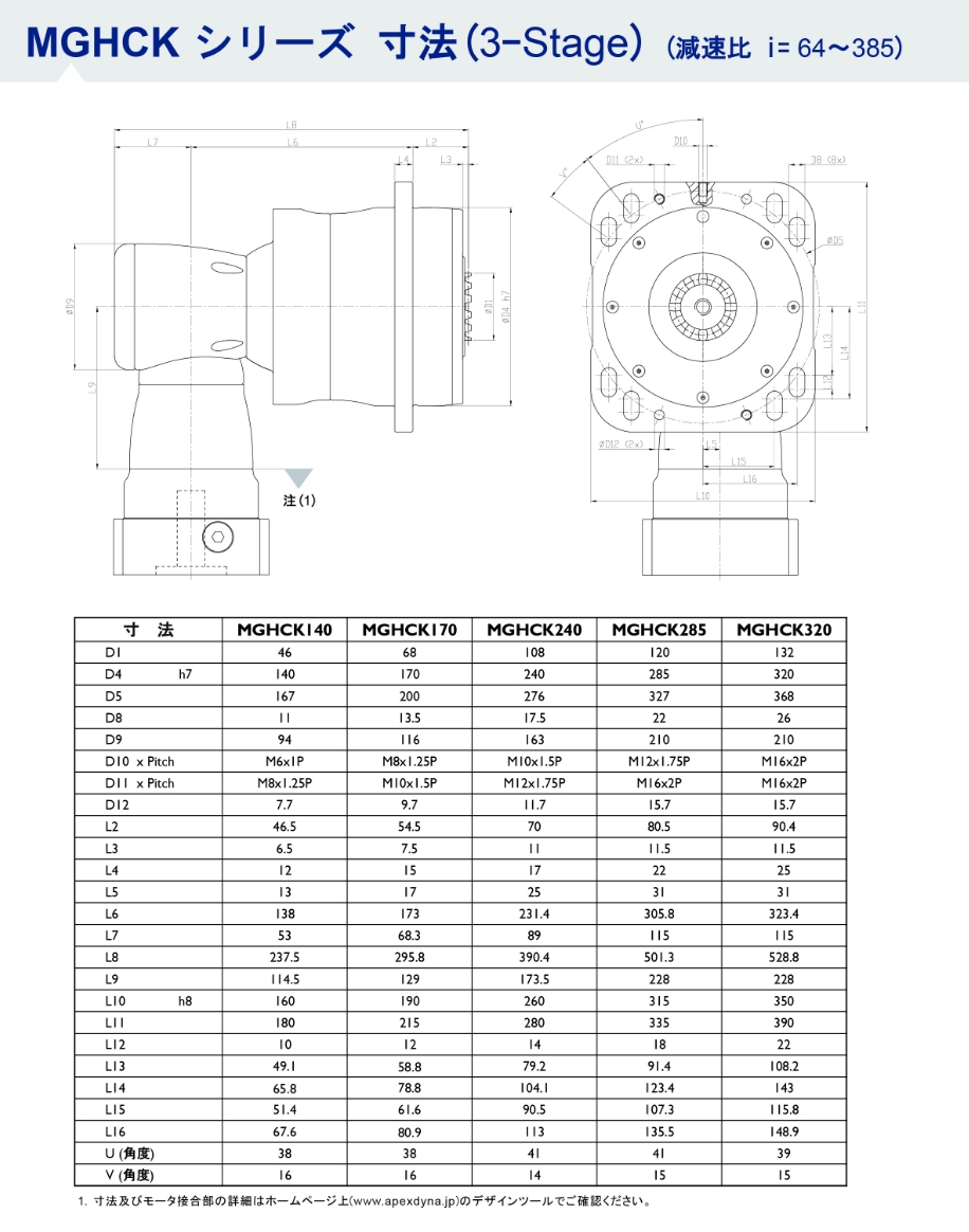 MGHCKシリーズ 寸法図